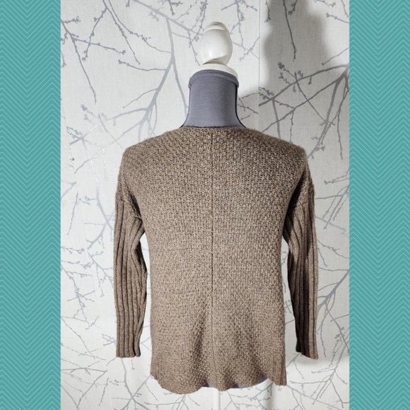 Eileen Fisher Beige Yak & Wool Blend Crewneck Sweater - Picture 4 of 5